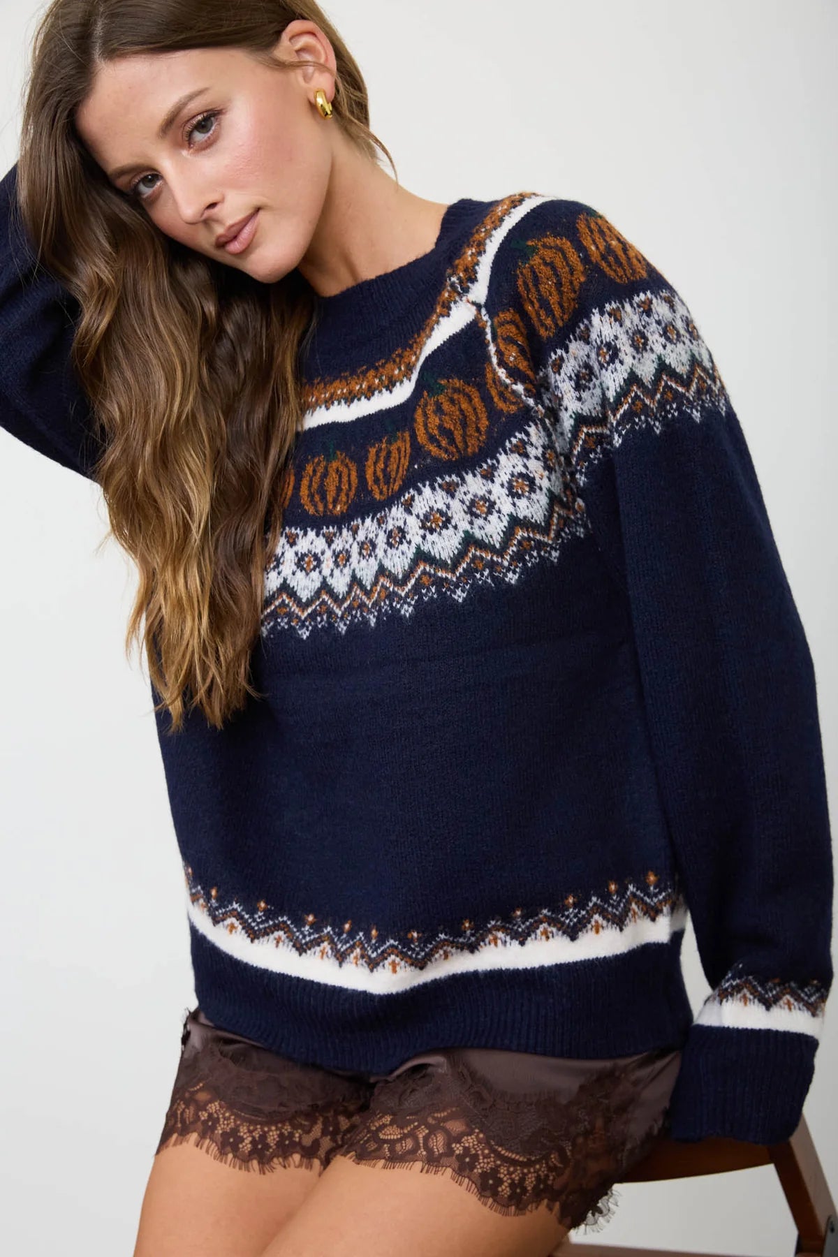 Pumpkin Fair Isle Sweater
