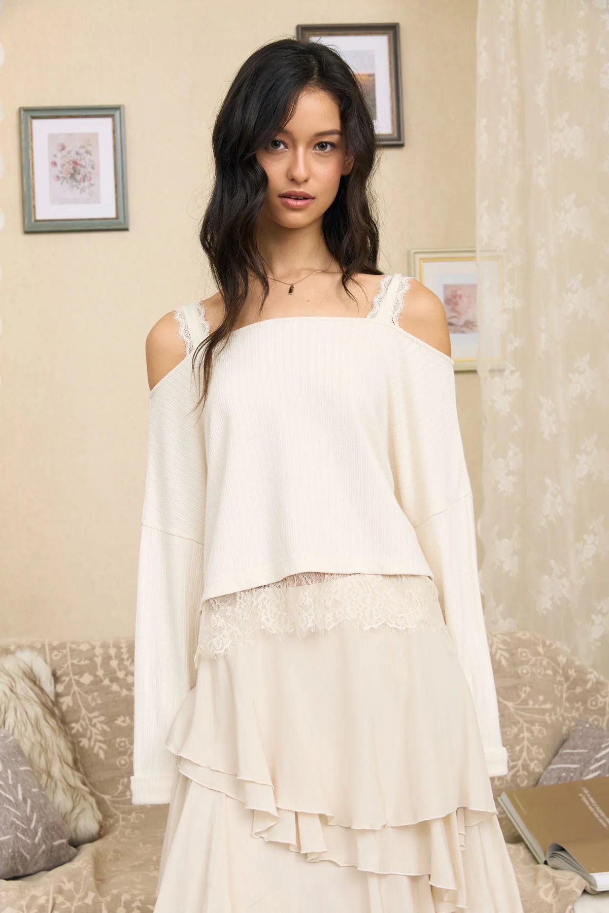 Lace Layered Off Shoulder Top