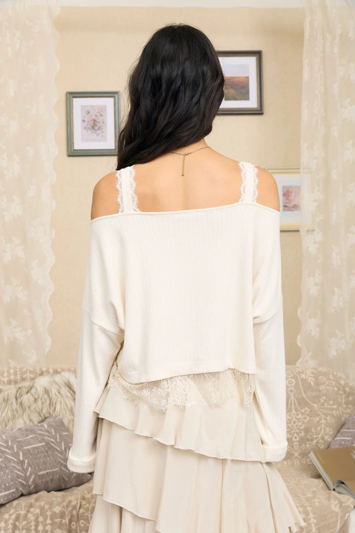 Lace Layered Off Shoulder Top