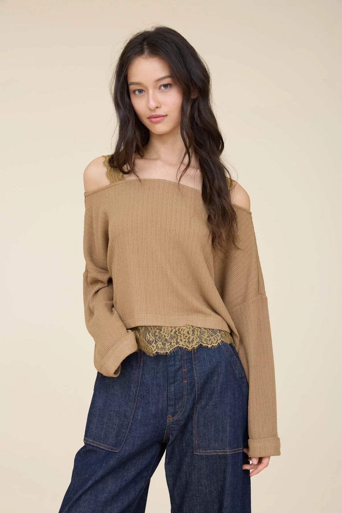 Lace Layered Off Shoulder Top