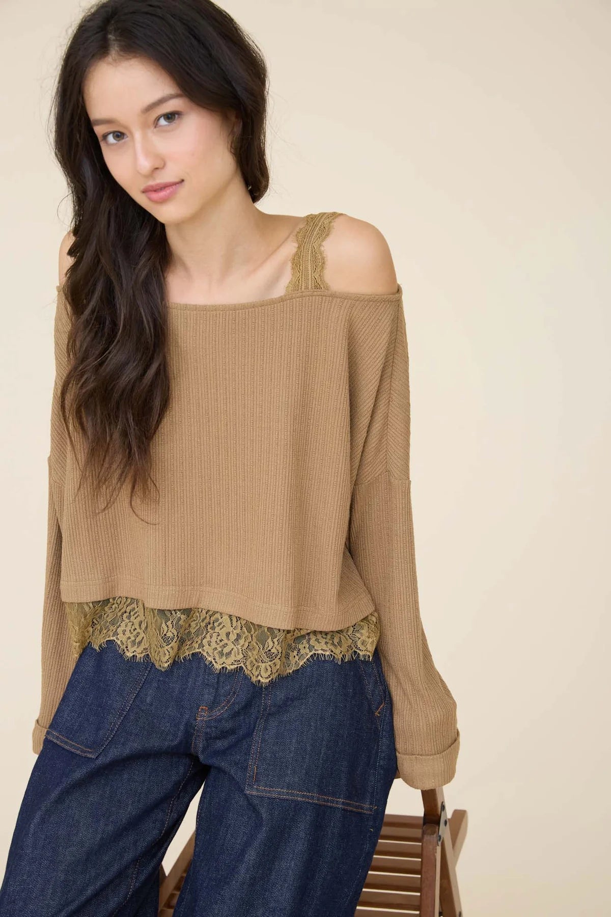 Lace Layered Off Shoulder Top
