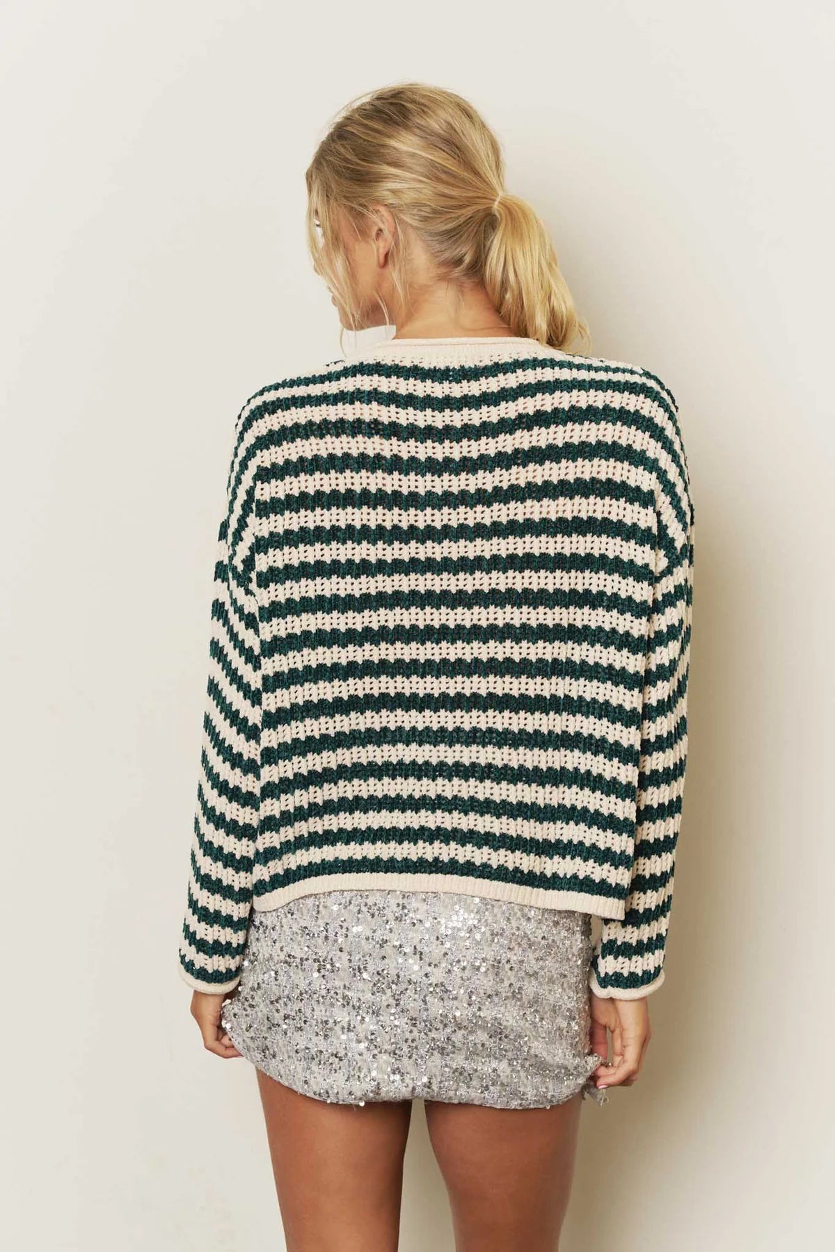 Festive Striped Knit Sweater