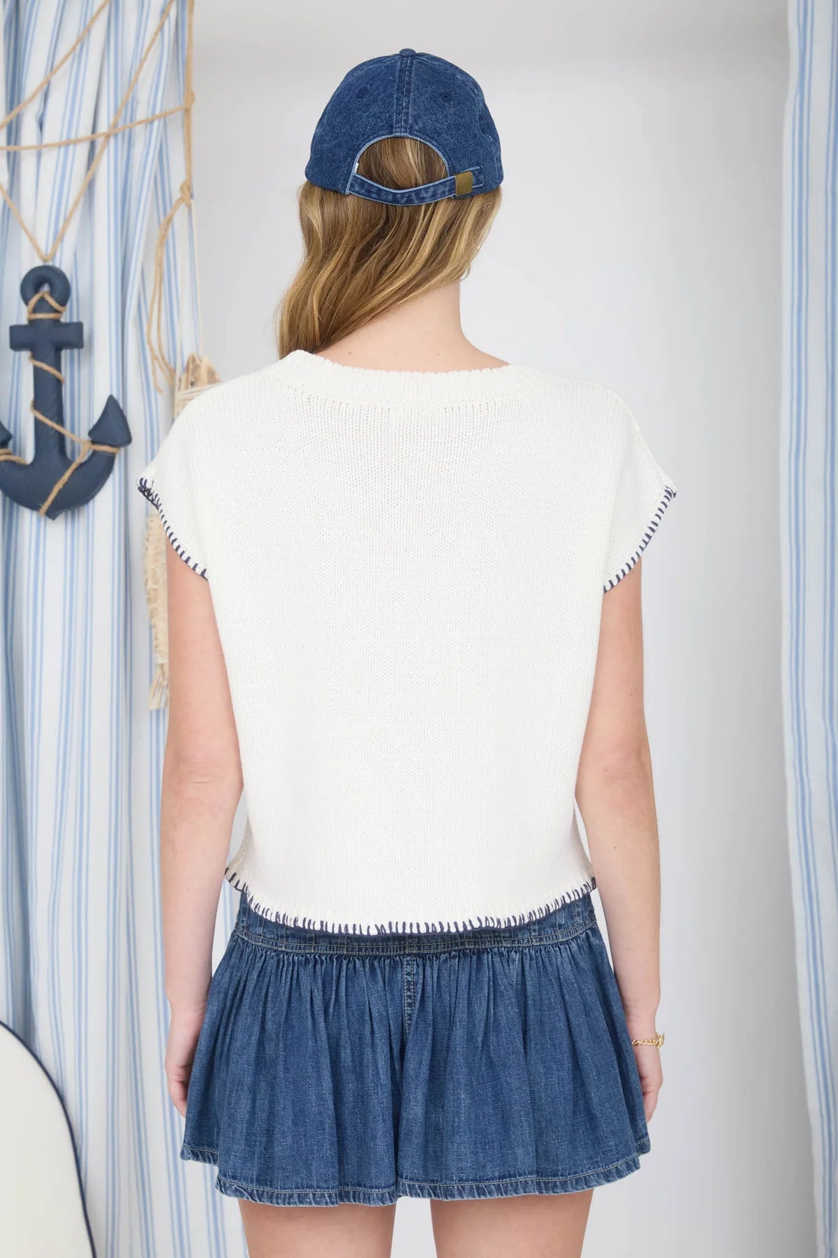 Marine Jacquard Knit Sweater