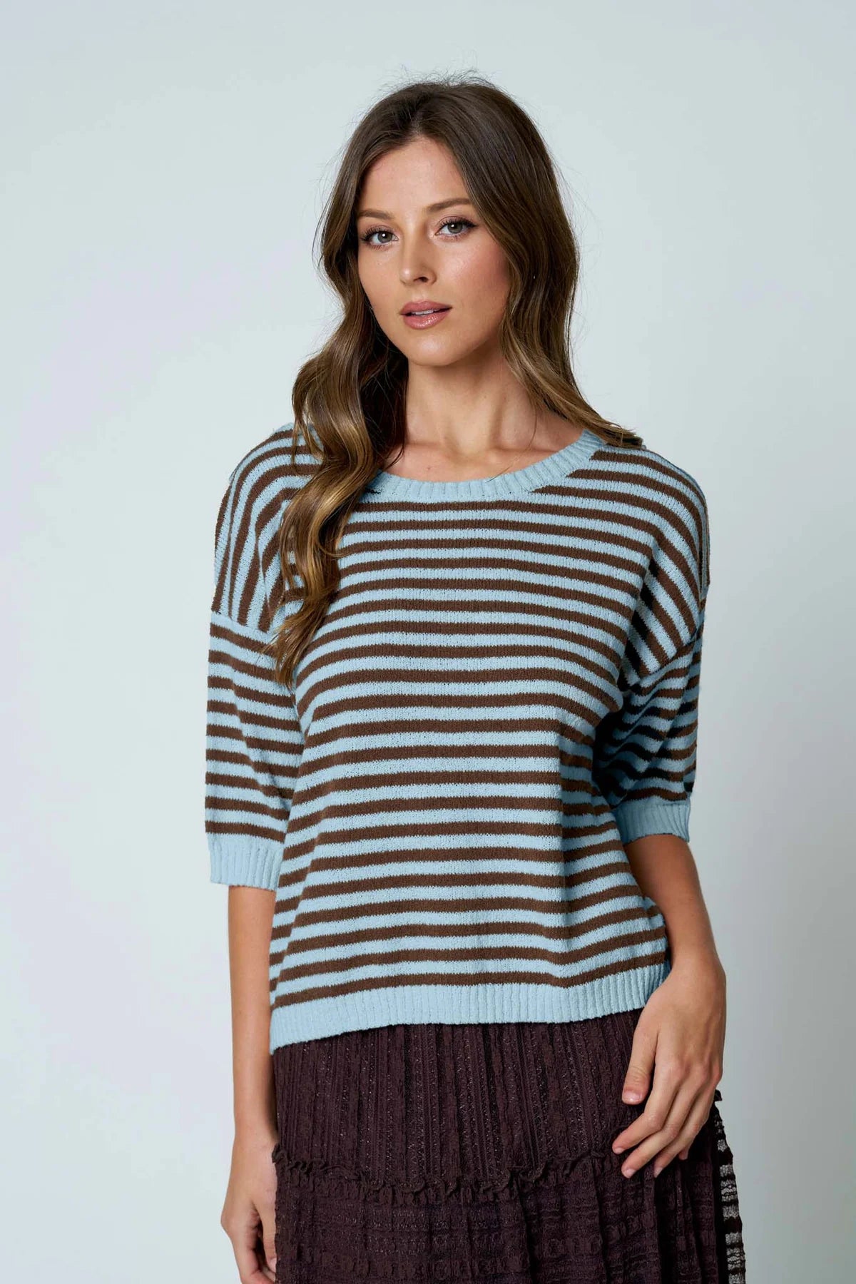 Lace Split Back Knit Top