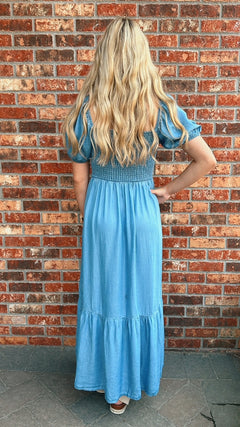 Out Of The Blue Smock Midi Dress