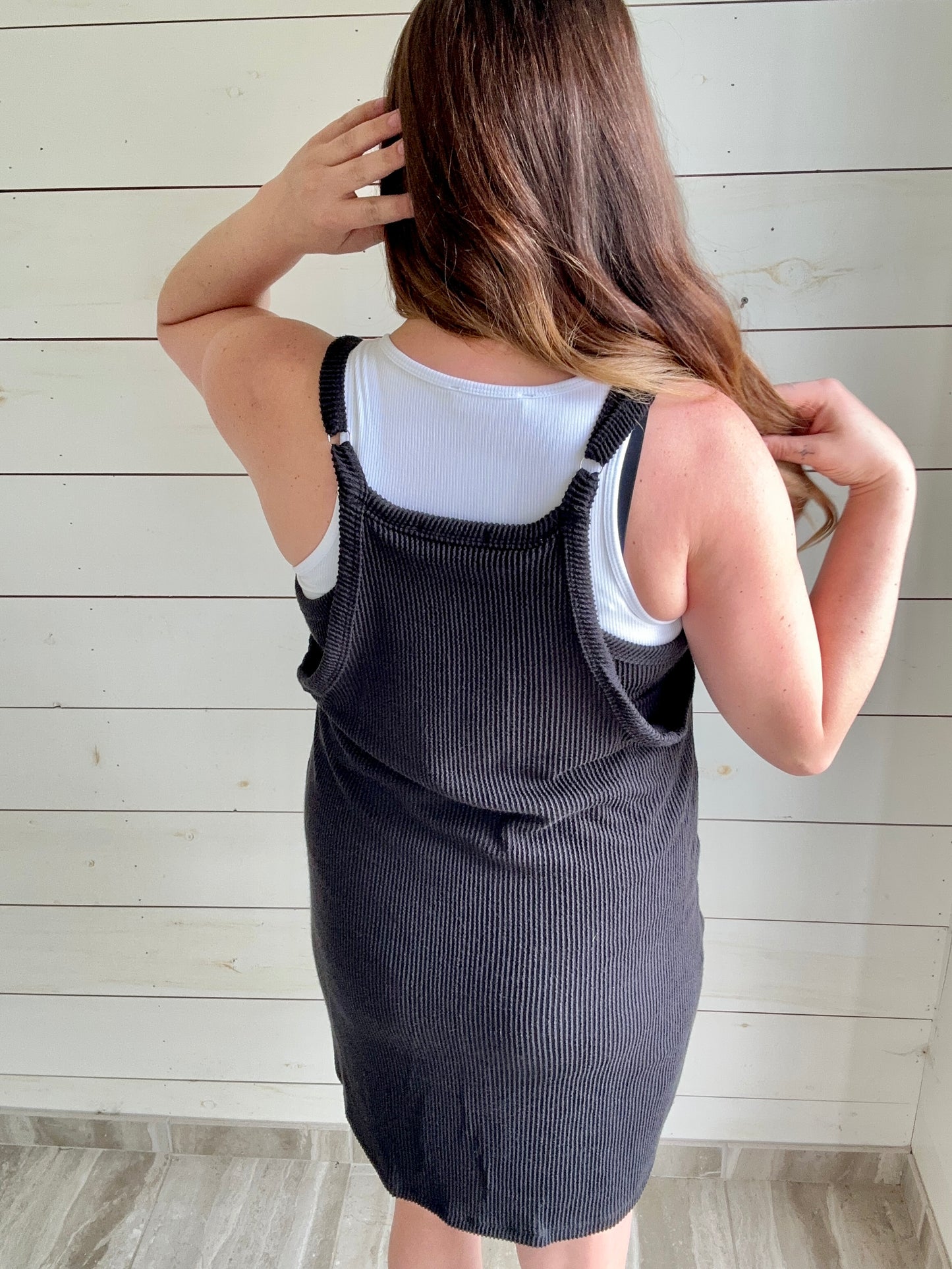 Shoreline Stride Ribbed Romper Dress- 2 Colors!