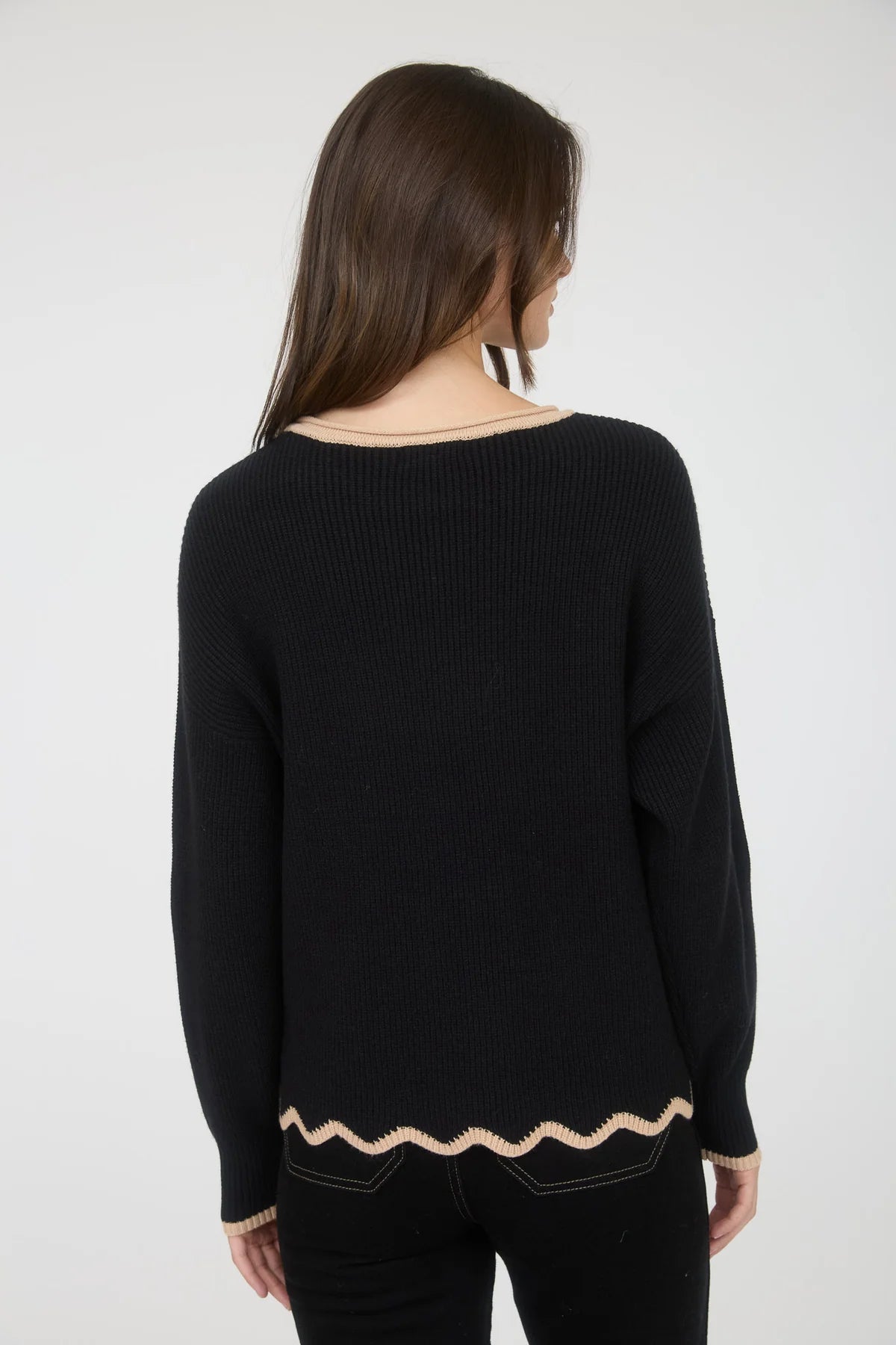Scalloped Trim Sweater