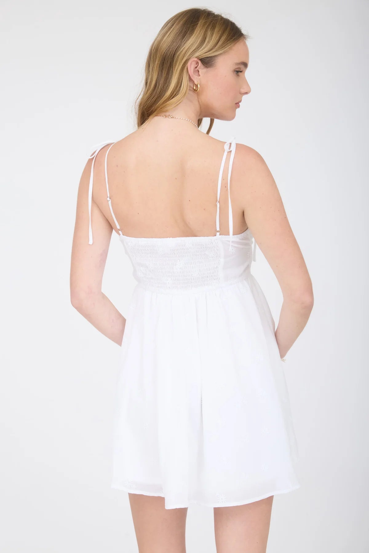 Embroidered Floral Corset Mini Dress