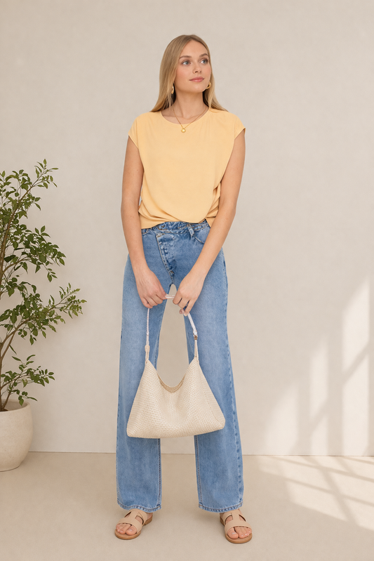 Twist Hem Short Sleeve Top