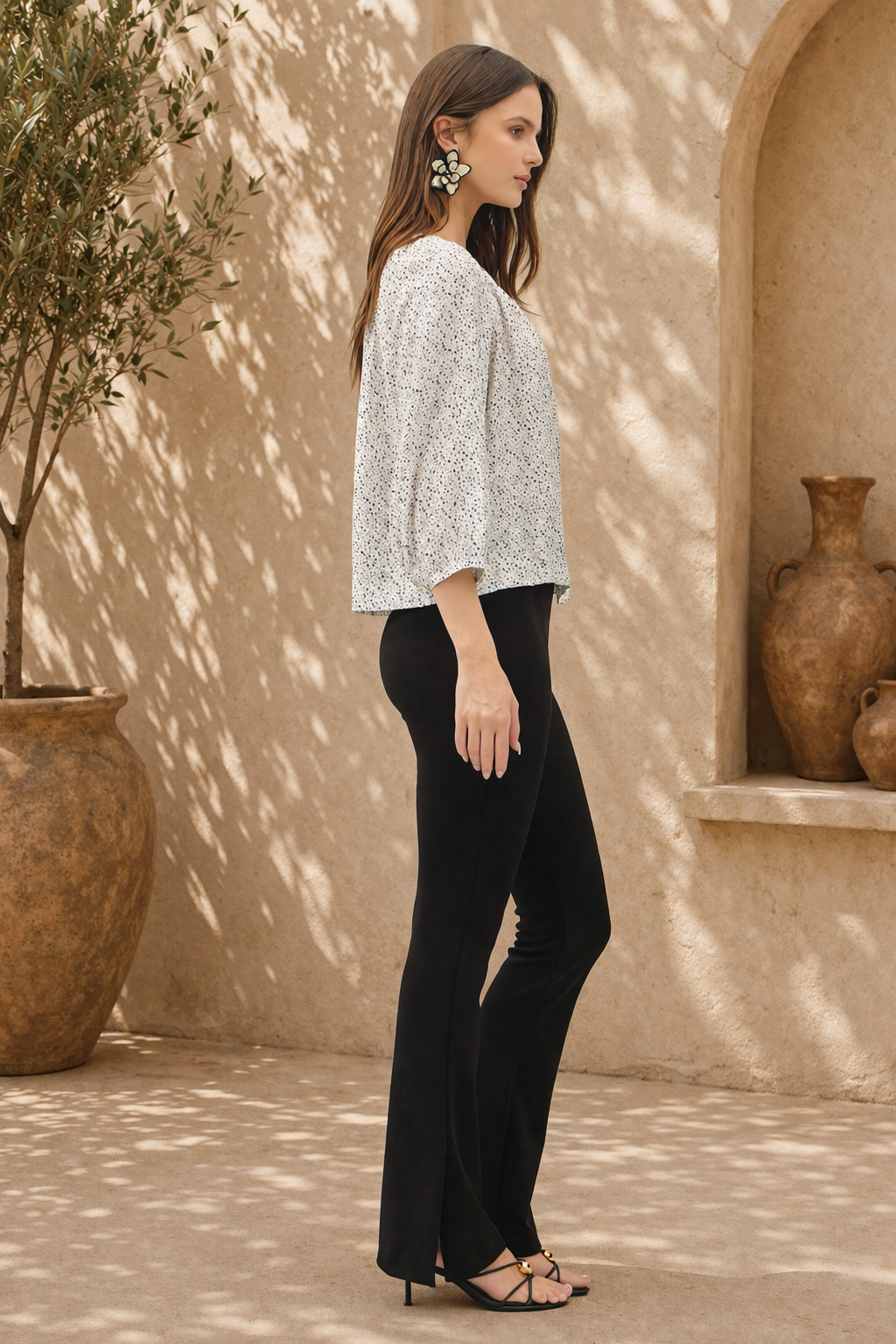 Ditsy Floral Peasant Blouse