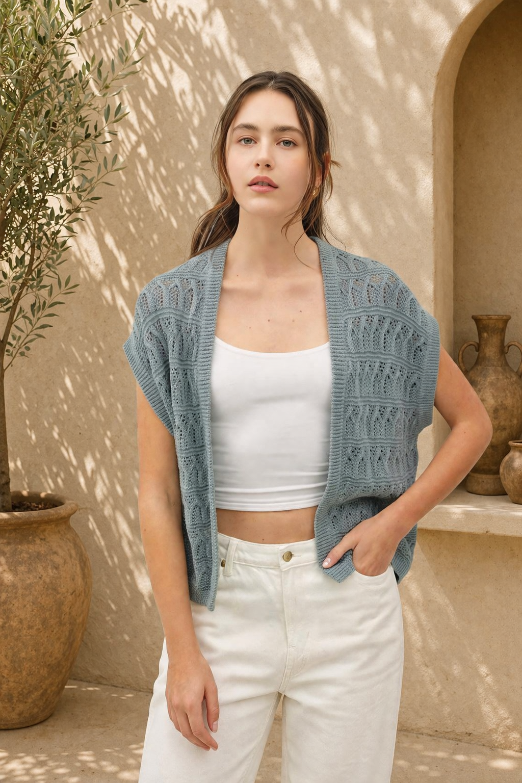 Crochet Open Cardigan