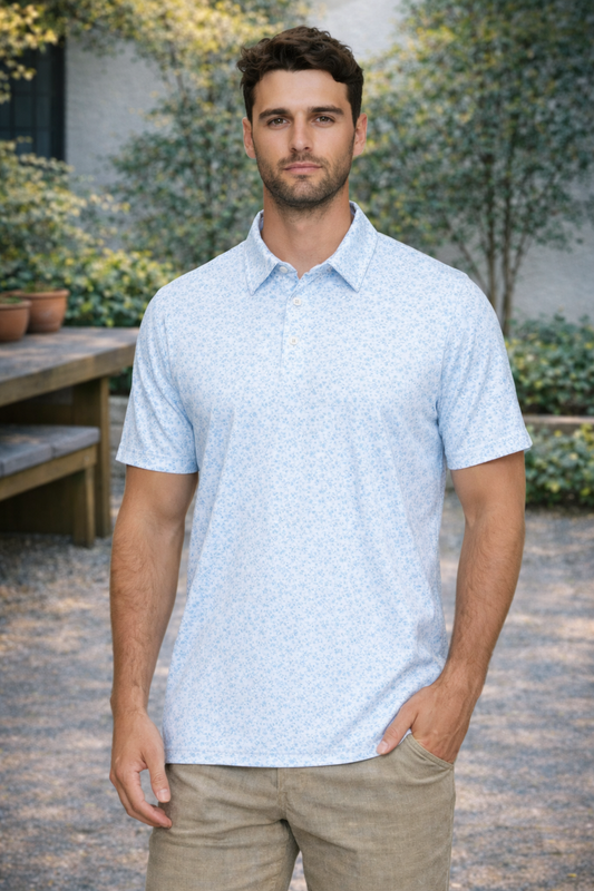 Men’s Floral Performance Polo