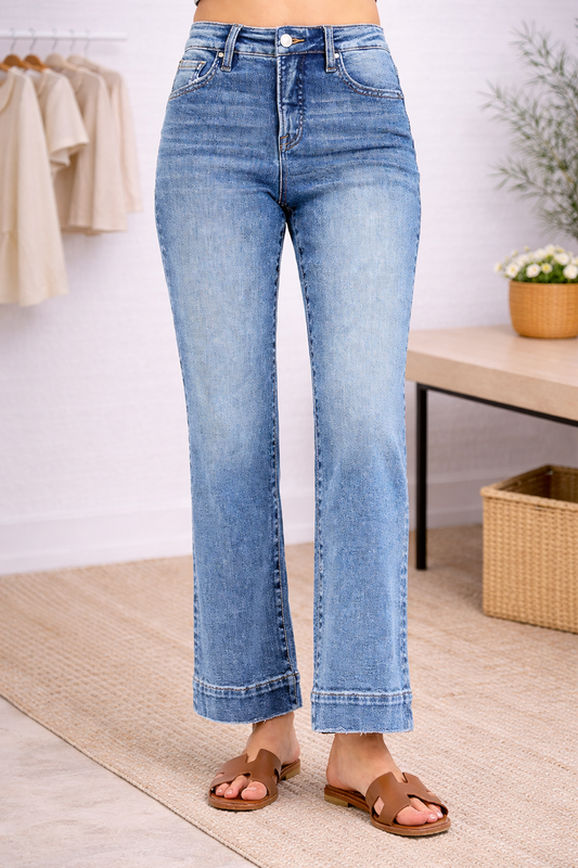 RISEN High Rise Tummy Control Straight Jeans