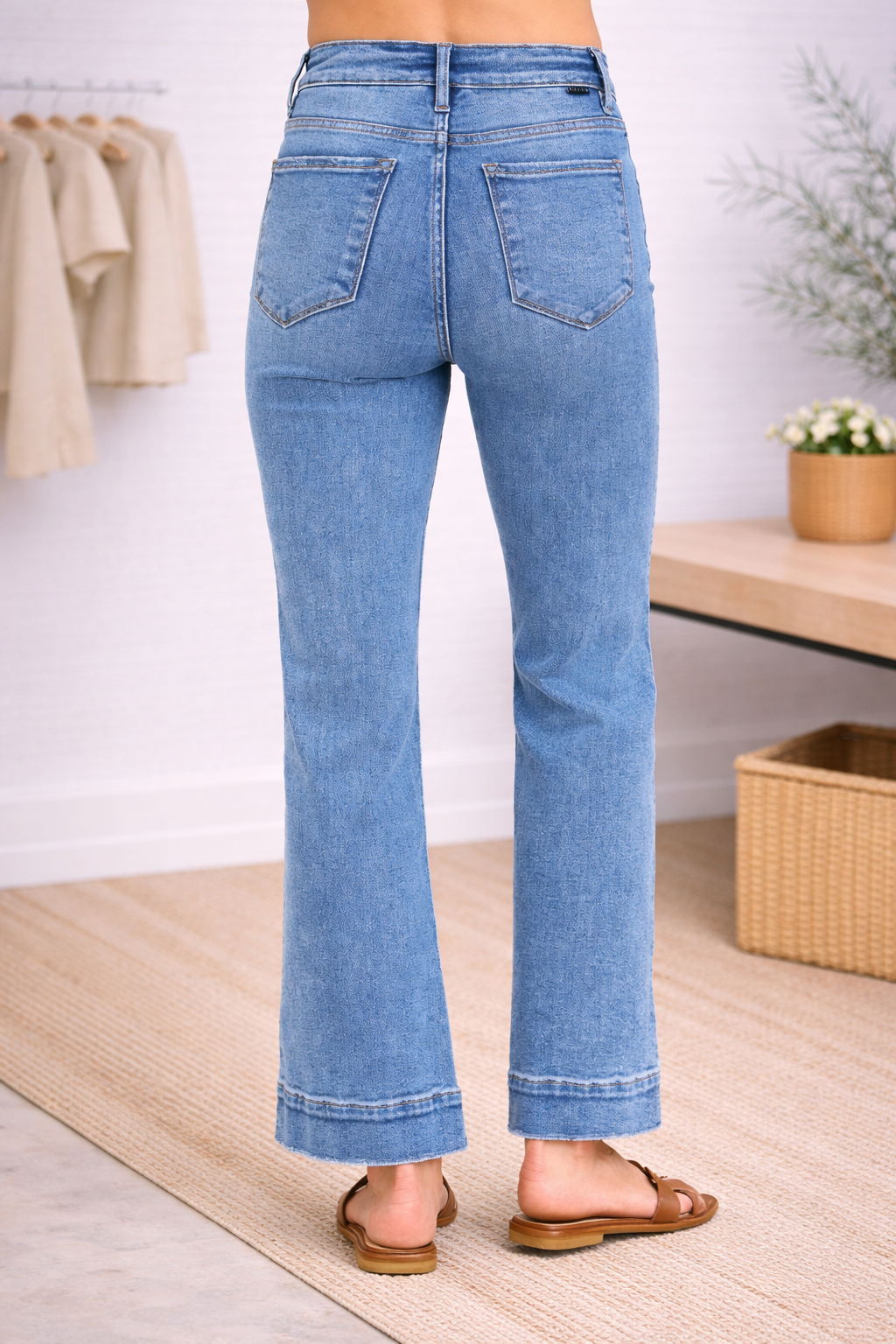RISEN High Rise Tummy Control Straight Jeans