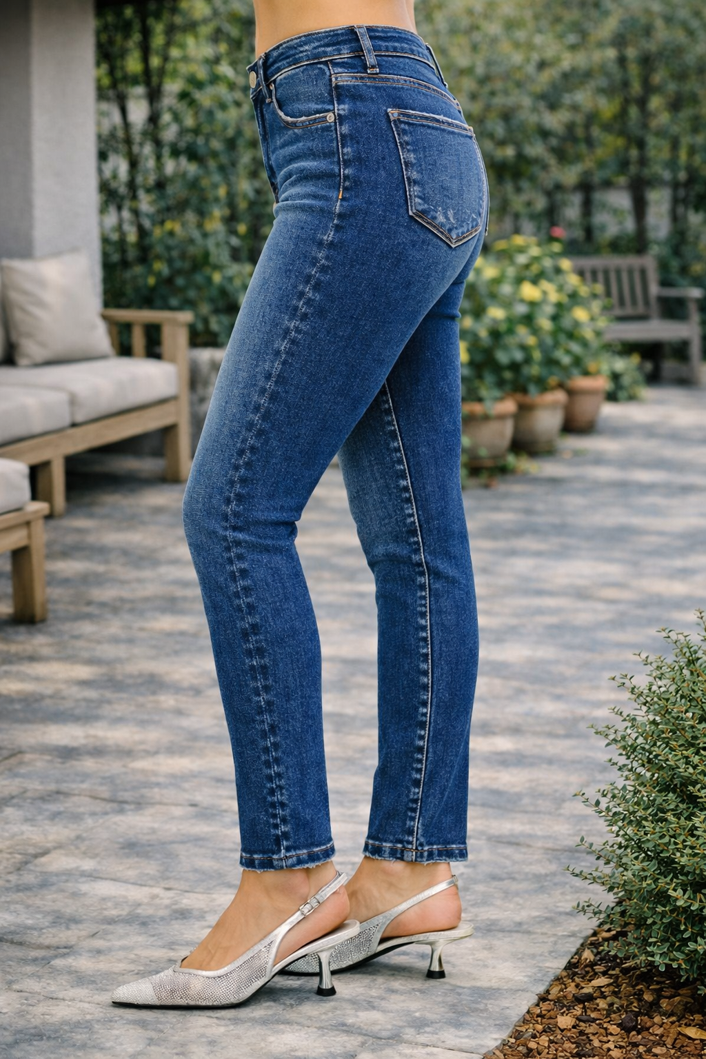 Risen Jeans Tummy Control Mid Rise Skinny Jeans