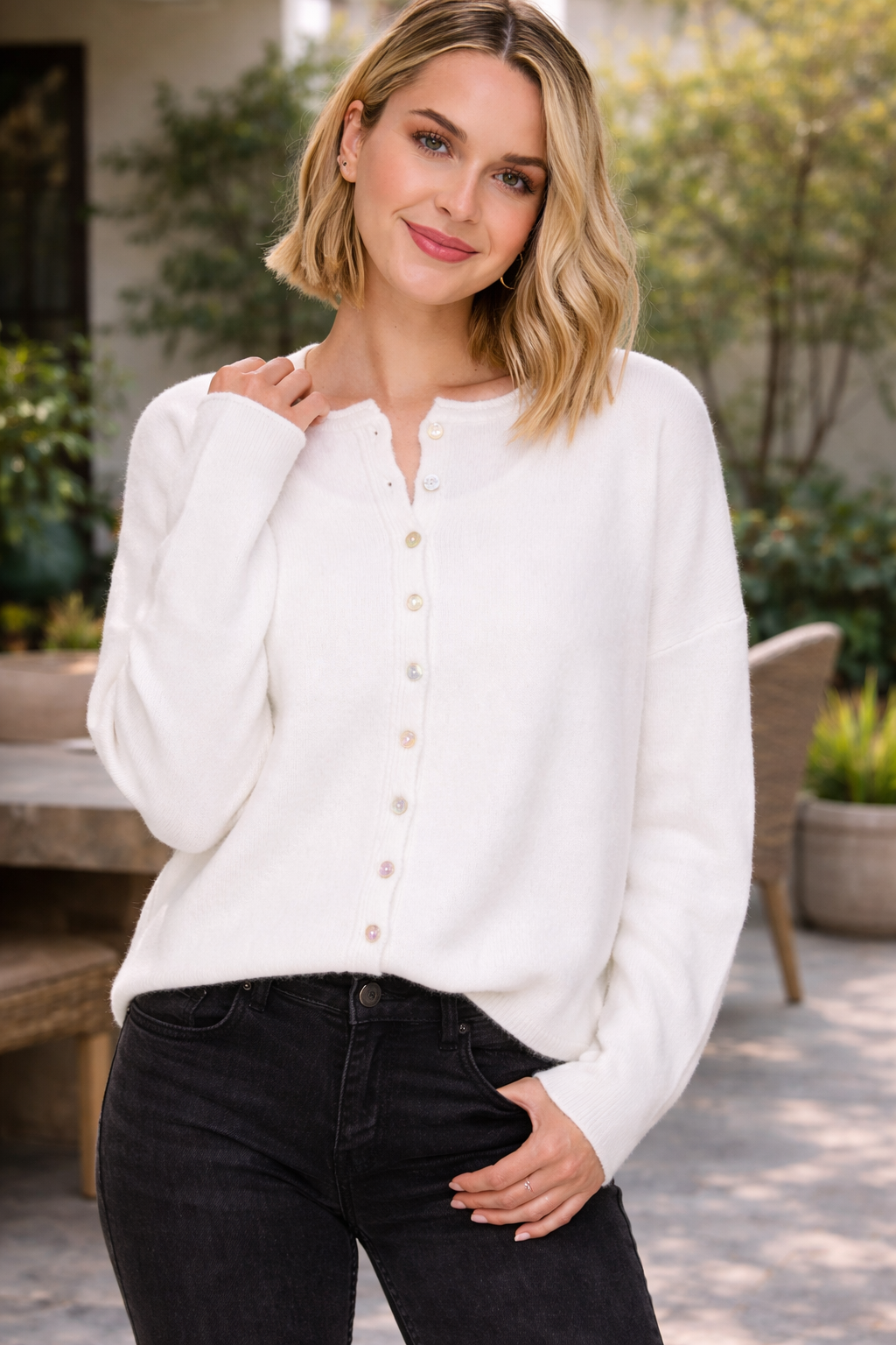 Soft Button Down Cardigan