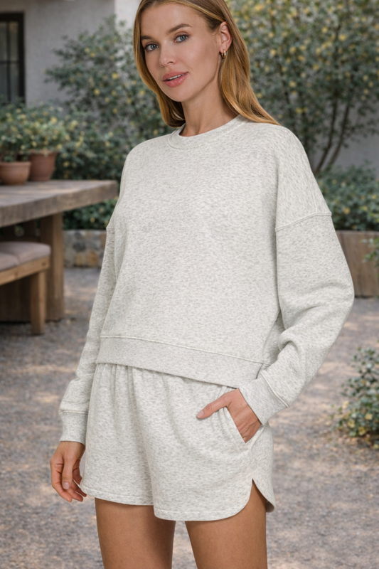 Fleece Sweatshirt & Shorts Set