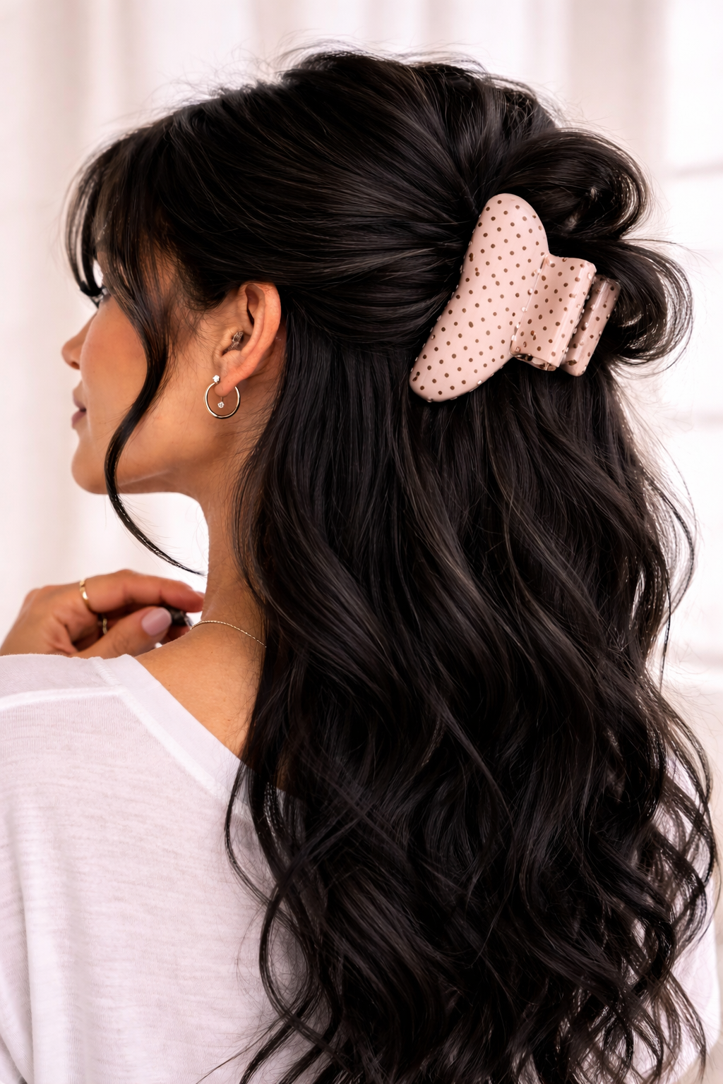 Pastel Polka Dot Hair Claw Clip