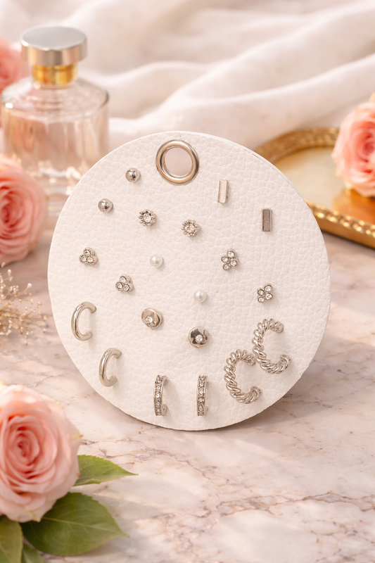 Pearl & Gem Stud Earring Set