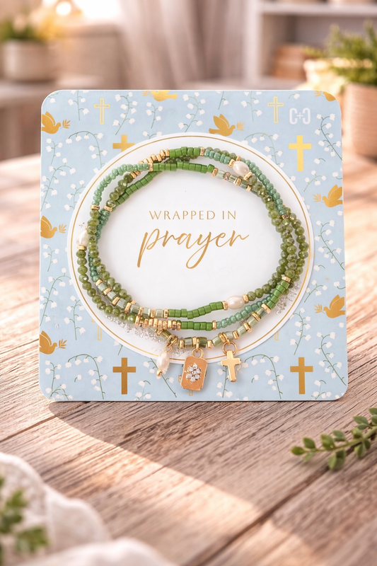 Wrapped in Prayer Beaded Bracelet