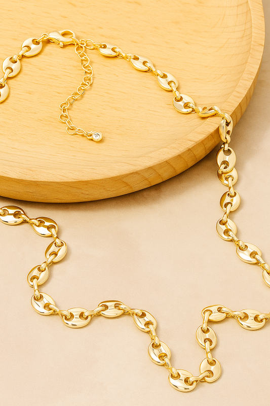 Gold Dipped Anchor Classic Chain Necklace