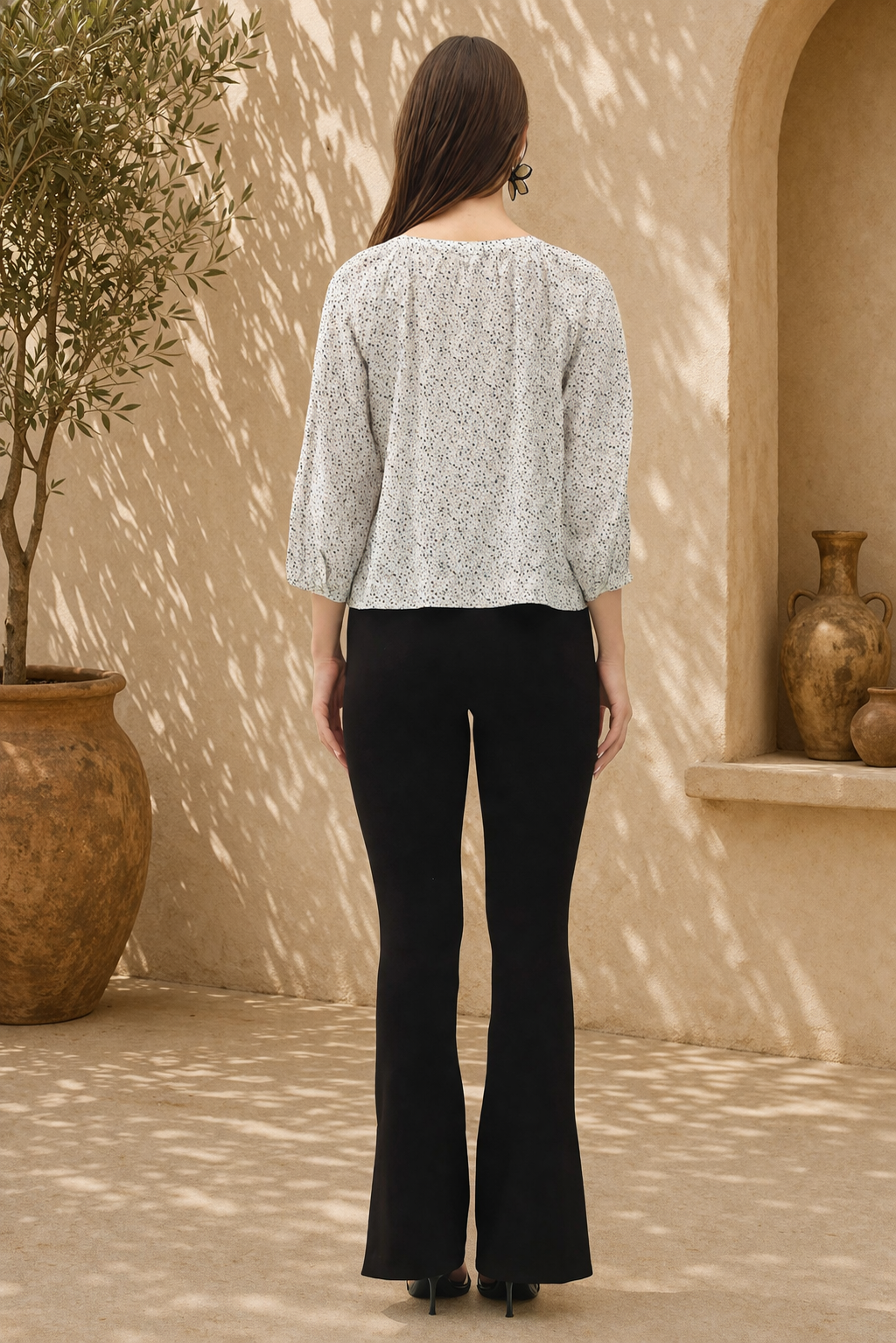Ditsy Floral Peasant Blouse