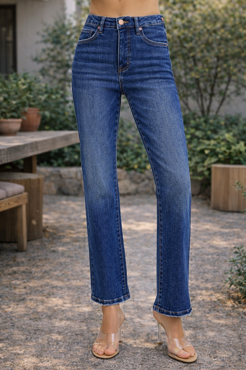 Risen Jeans High Rise Tummy Control Ankle Jeans