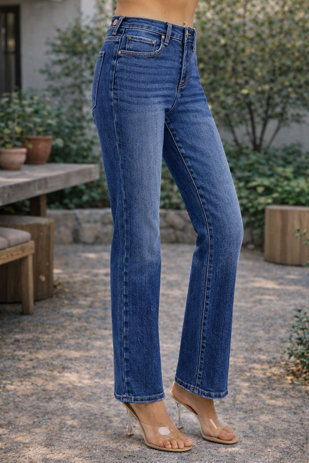 Risen Jeans High Rise Tummy Control Ankle Jeans