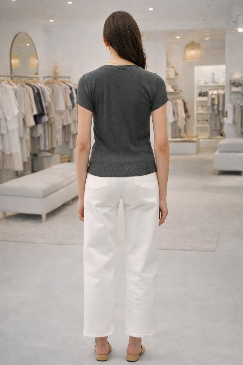 Charlotte Garment Dye Ribbed Tee