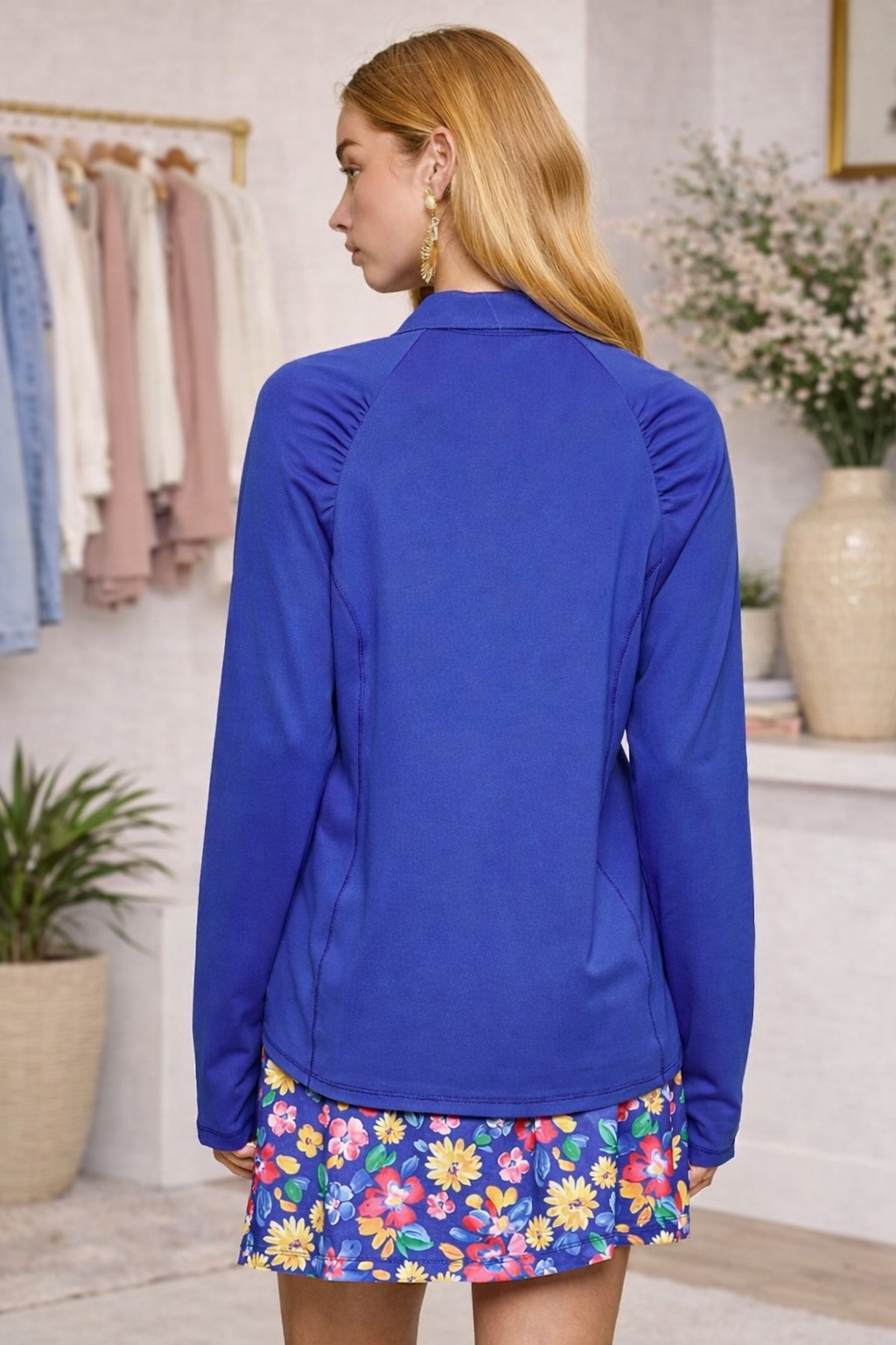 MARINA Shirred Shoulder Blouse