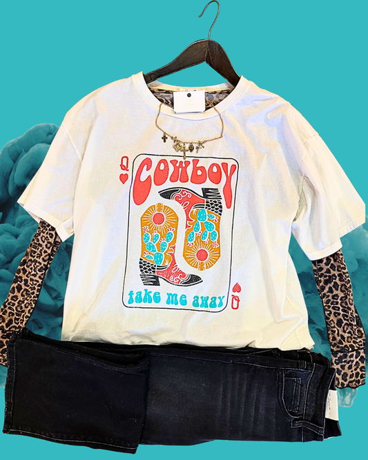 Take Me Away Cowboy Boots Graphic Tee