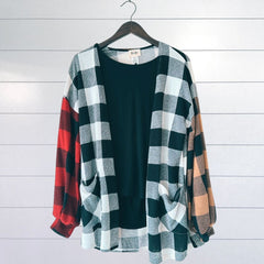 DOORBUSTER Mix Plaid Cardigan