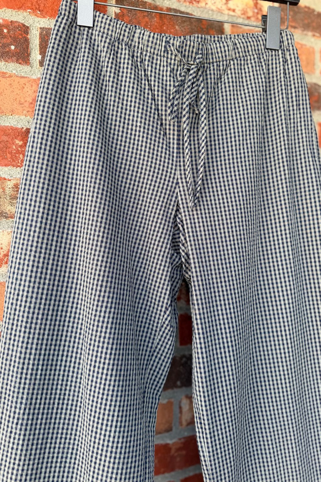 Mid Rise Gingham Wide Leg Pants