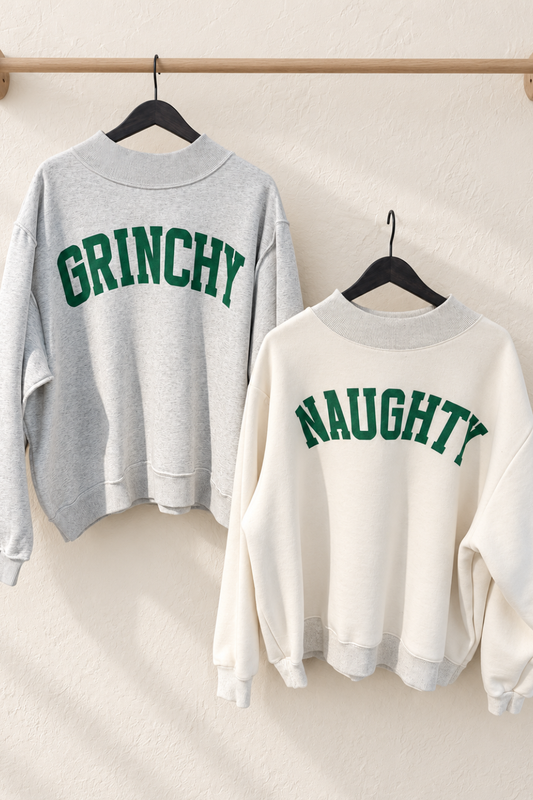 Grinchy & Naughty Reversible Mockneck