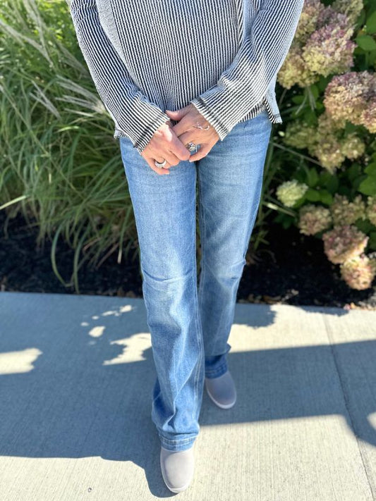 Risen Tummy Control High Rise Straight Jeans