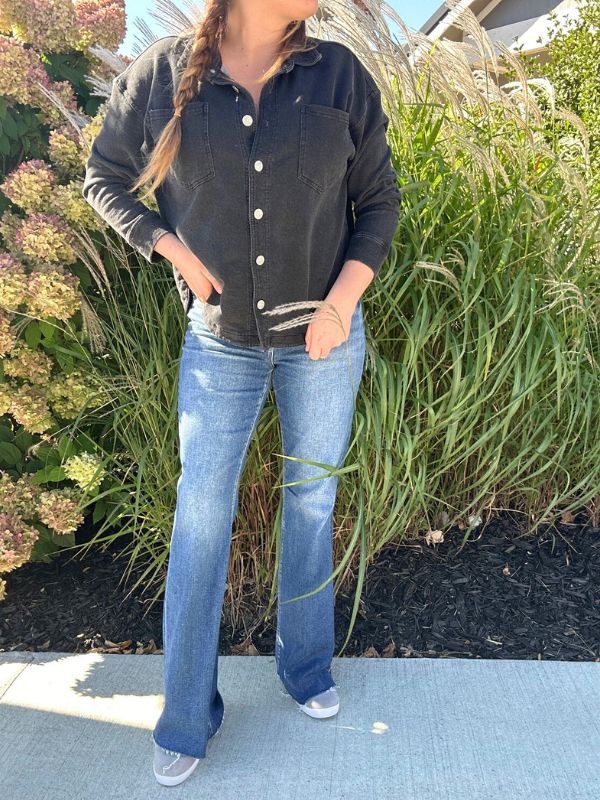Risen High Rise Flare Jeans