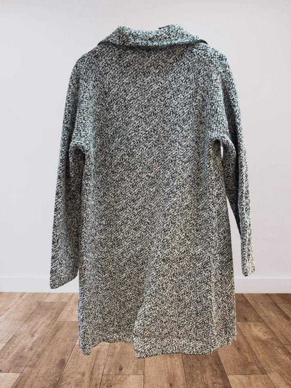 Boucle Knit Coatigan With Double Button Closure