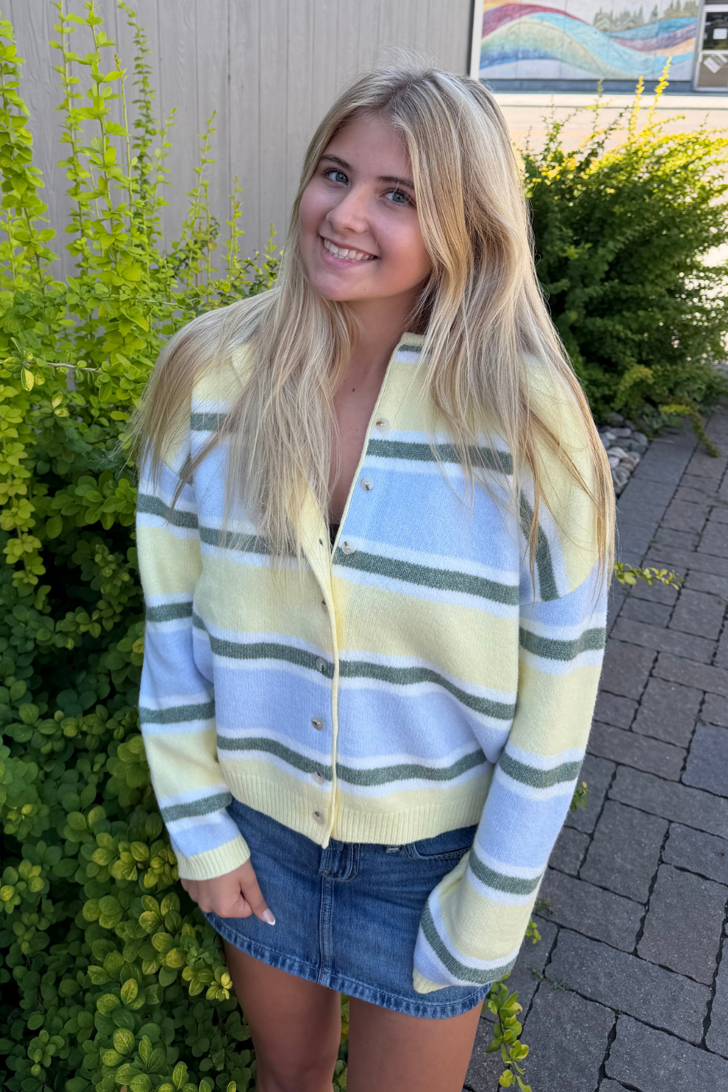 Soft Striped Knit Cardigan