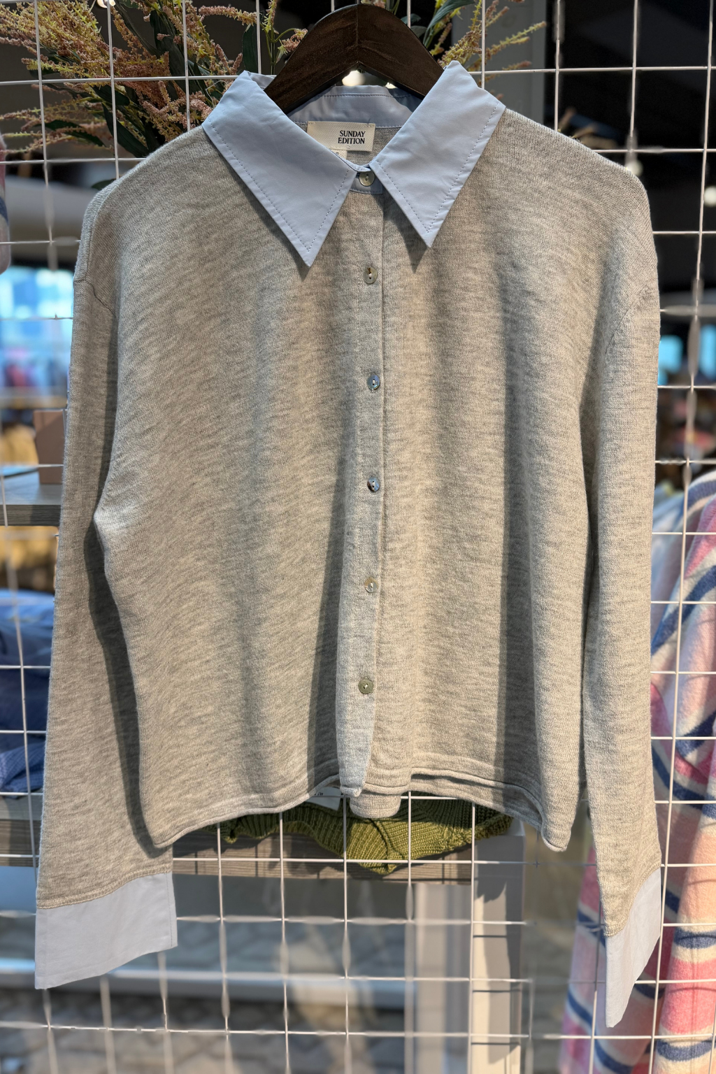 Layered Collar Knit Cardigan