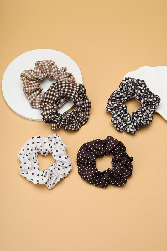 Mixed Print Fabric Scrunchie