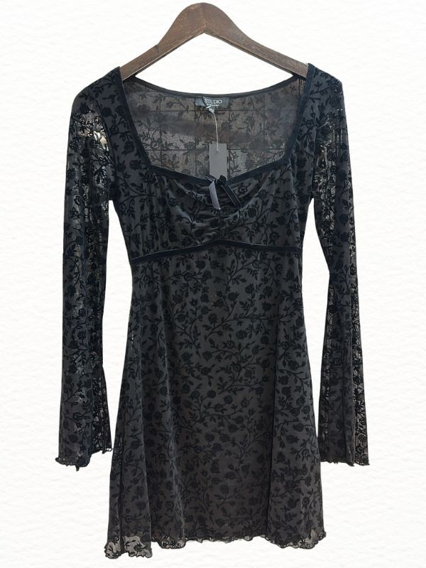 Velvet Textured Holiday Mini Dress