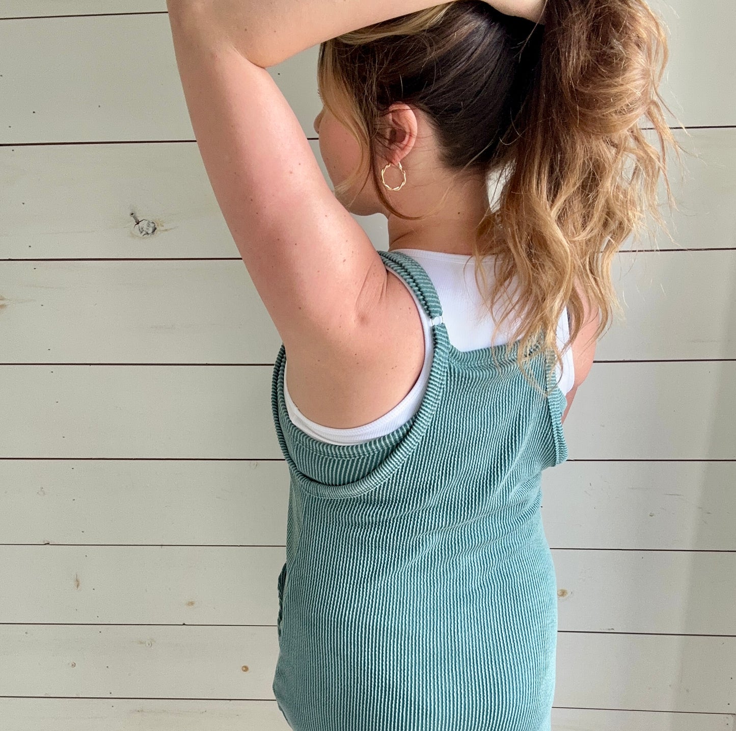 Shoreline Stride Ribbed Romper Dress- 2 Colors!