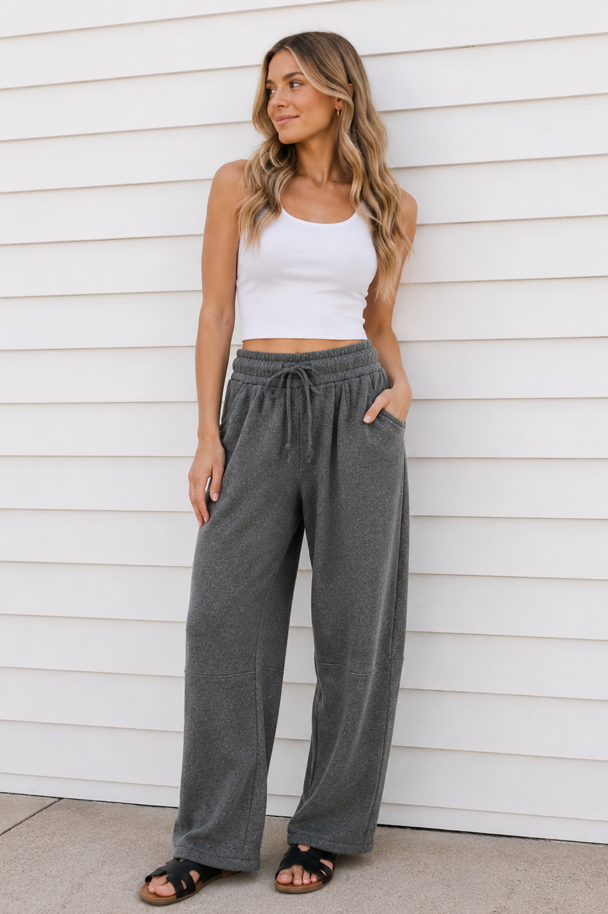 Fleece Barrel Leg Sweatpants