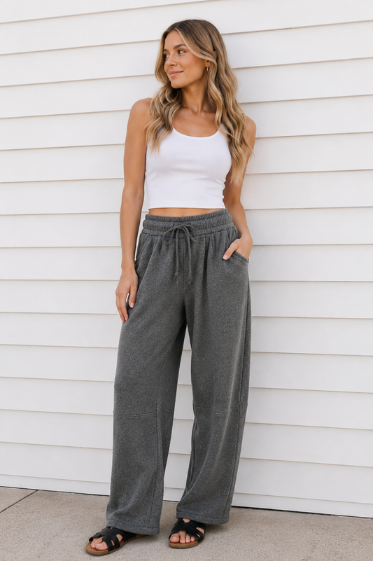 Fleece Barrel Leg Sweatpants