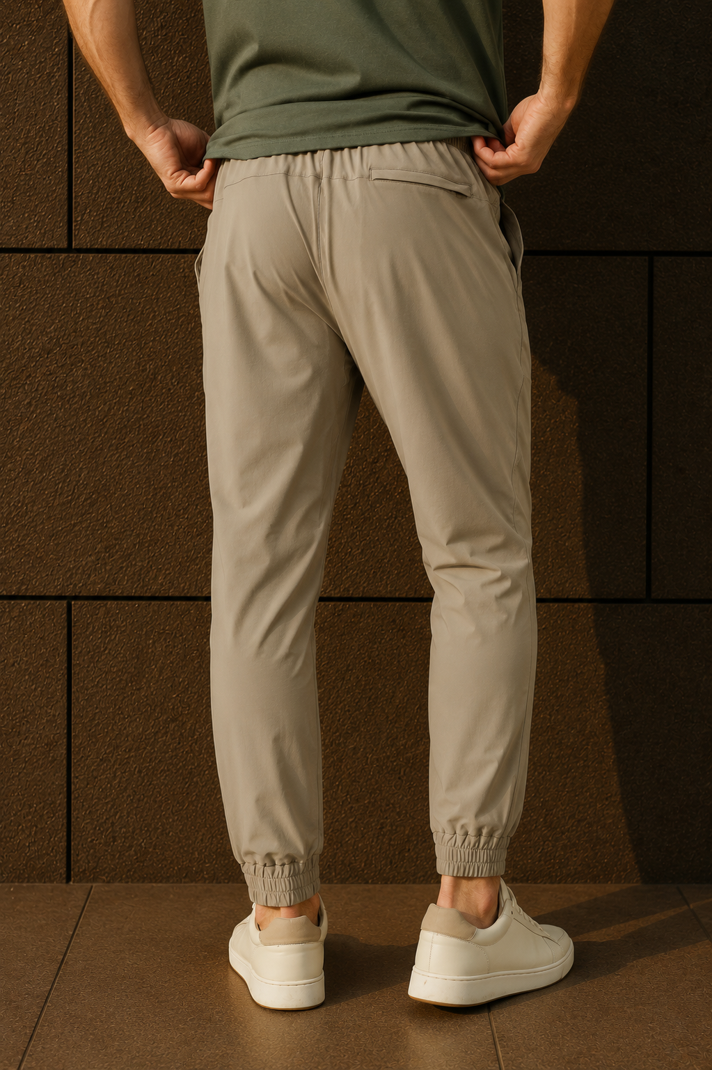 Men's High Waisted Zip Ankle Joggers