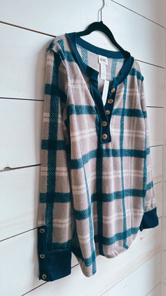 DOORBUSTER Thermal Plaid Top