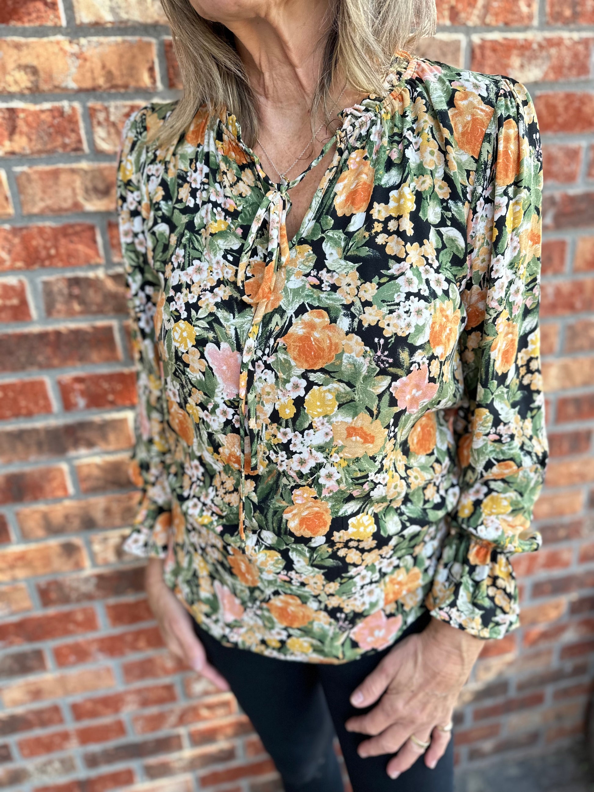 Hildas Long Sleeve Ruffle Top.