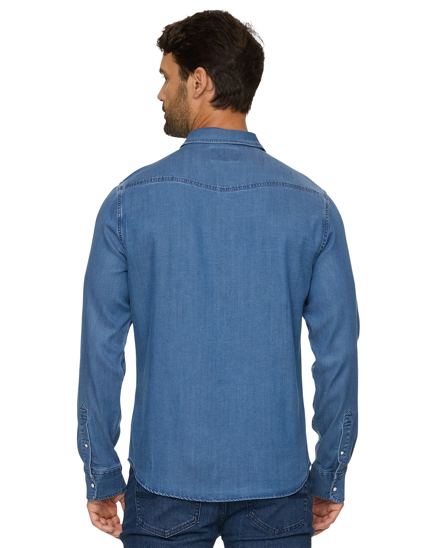 SACRAMENTO STRETCH CHAMBRAY WESTERN SHIRT