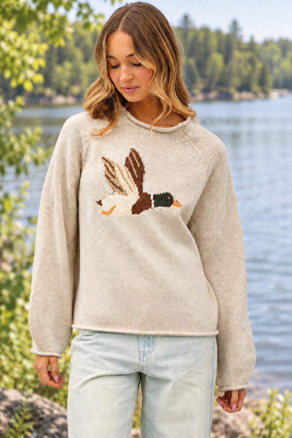 Duck Graphic Knit Sweater
