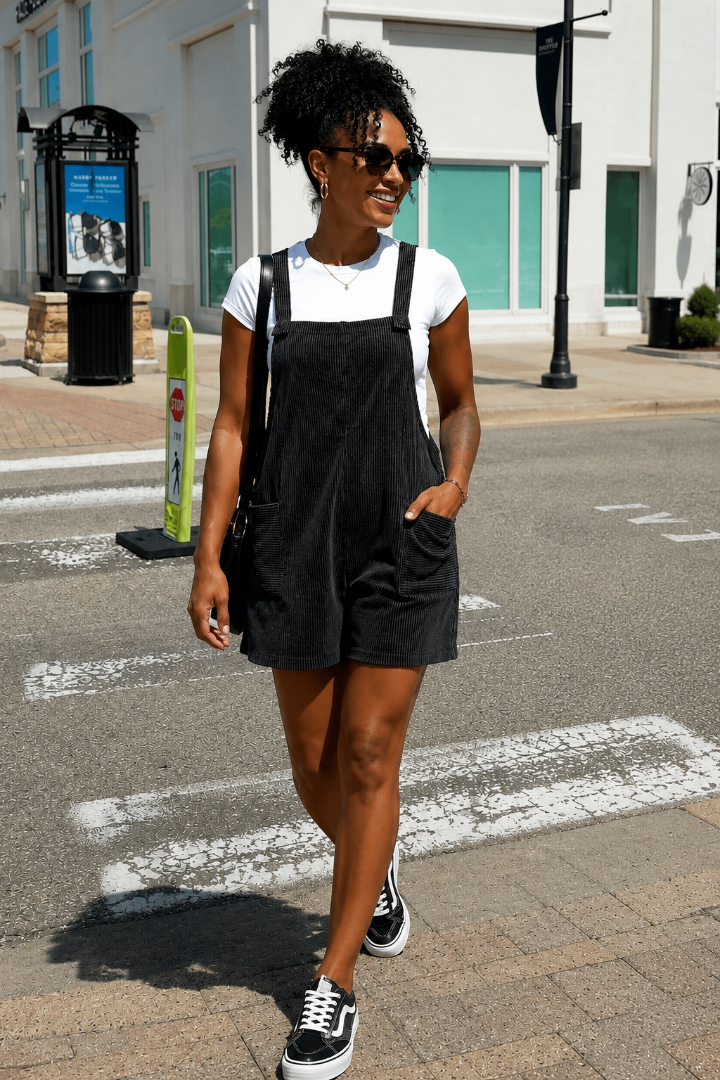 Ribbed Overall Romper